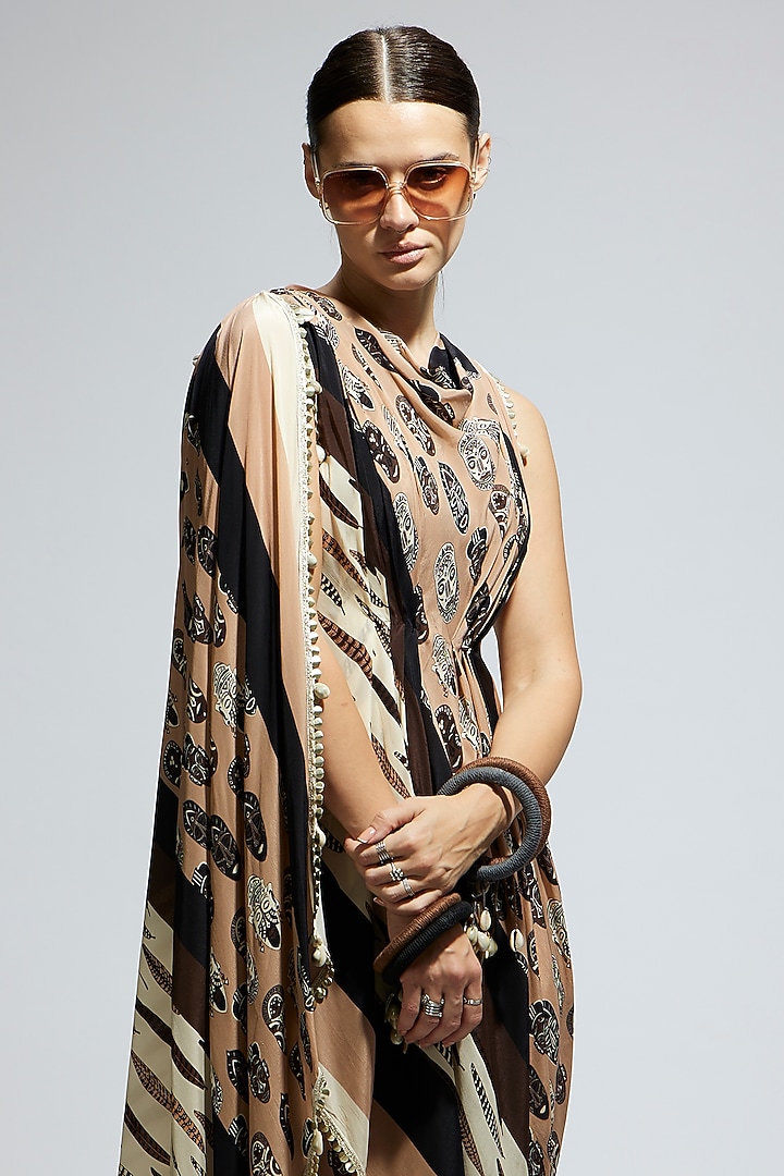 Ivory Crepe Printed Pant Set by SVA BY SONAM & PARAS MODI at Pernia's Pop Up Shop