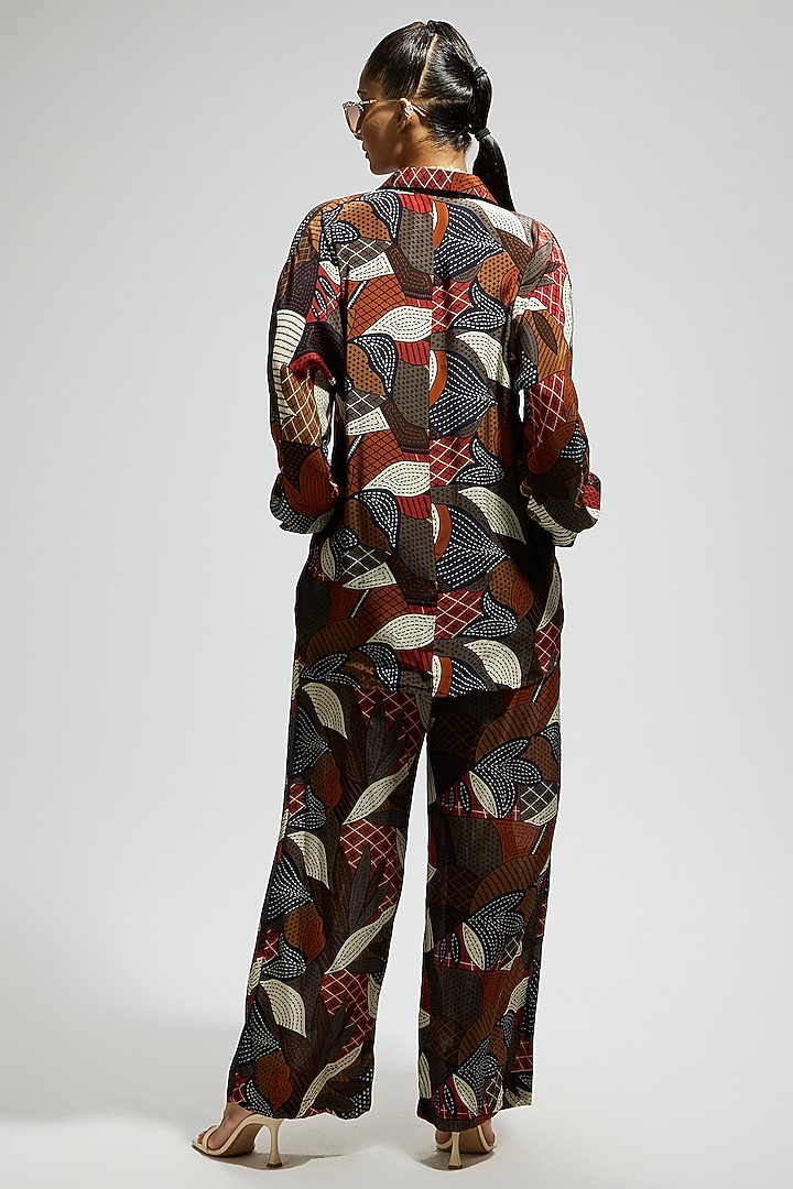 Multi-Colored Crepe Abstract Printed Co-Ord Set by SVA BY SONAM & PARAS MODI at Pernia's Pop Up Shop