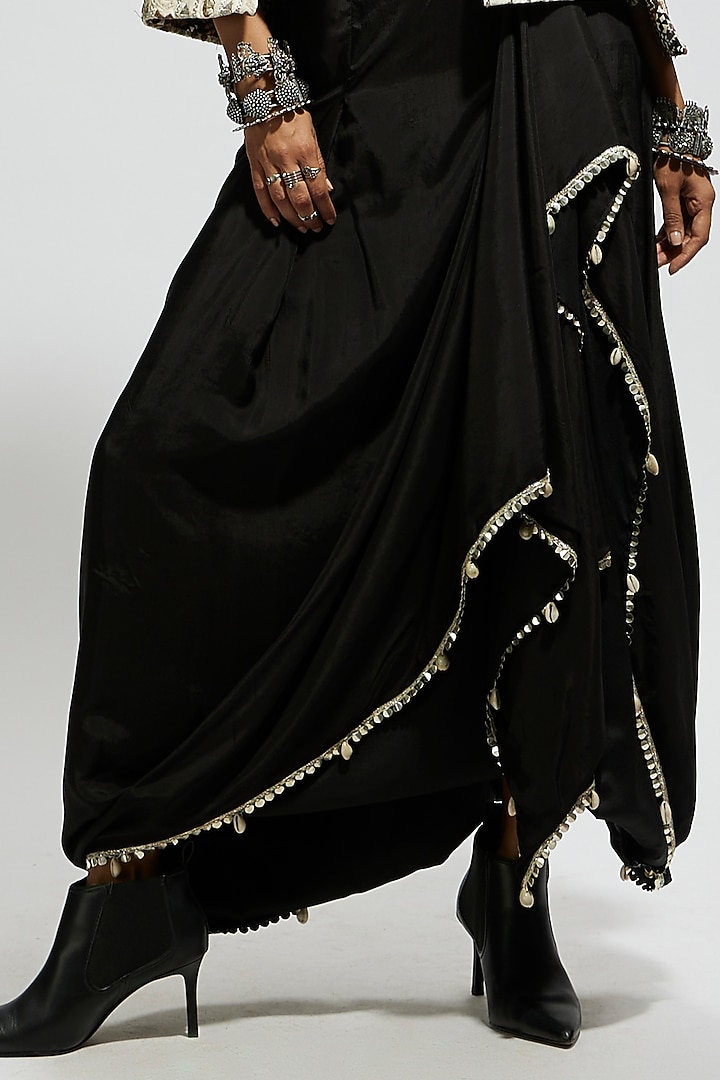 Ivory Silk Embellished Cape Jacket Set by SVA BY SONAM & PARAS MODI at Pernia's Pop Up Shop