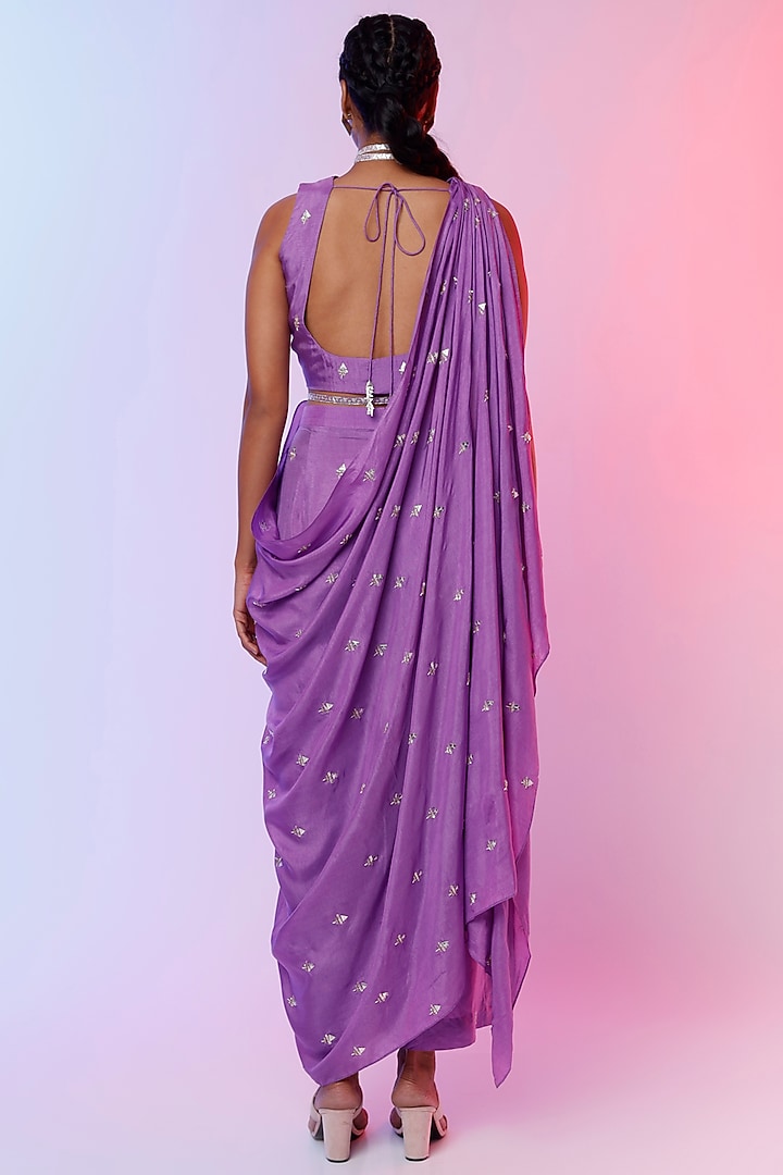 Purple Embellished Tunic Set by SVA BY SONAM & PARAS MODI at Pernia's Pop Up Shop