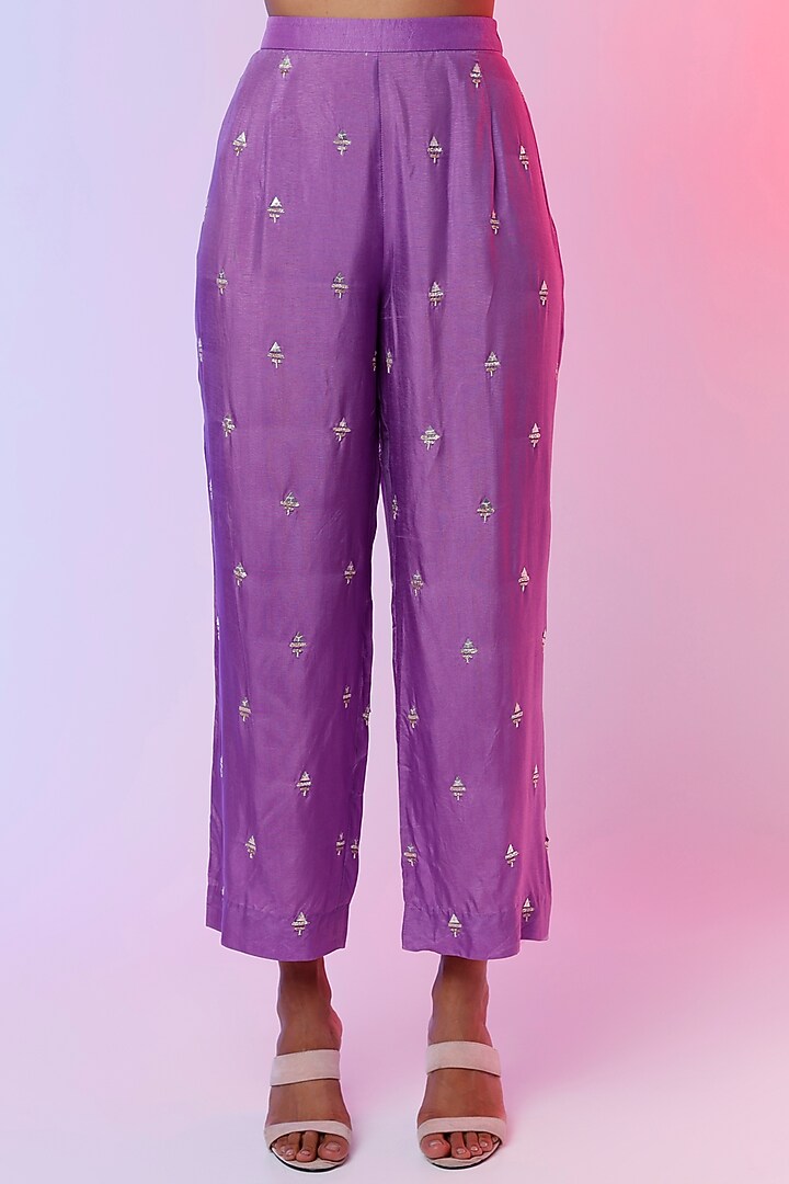 Purple Embellished Tunic Set by SVA BY SONAM & PARAS MODI at Pernia's Pop Up Shop