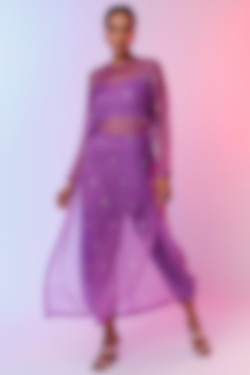 Purple Embroidered Kurta Set by SVA BY SONAM & PARAS MODI at Pernia's Pop Up Shop