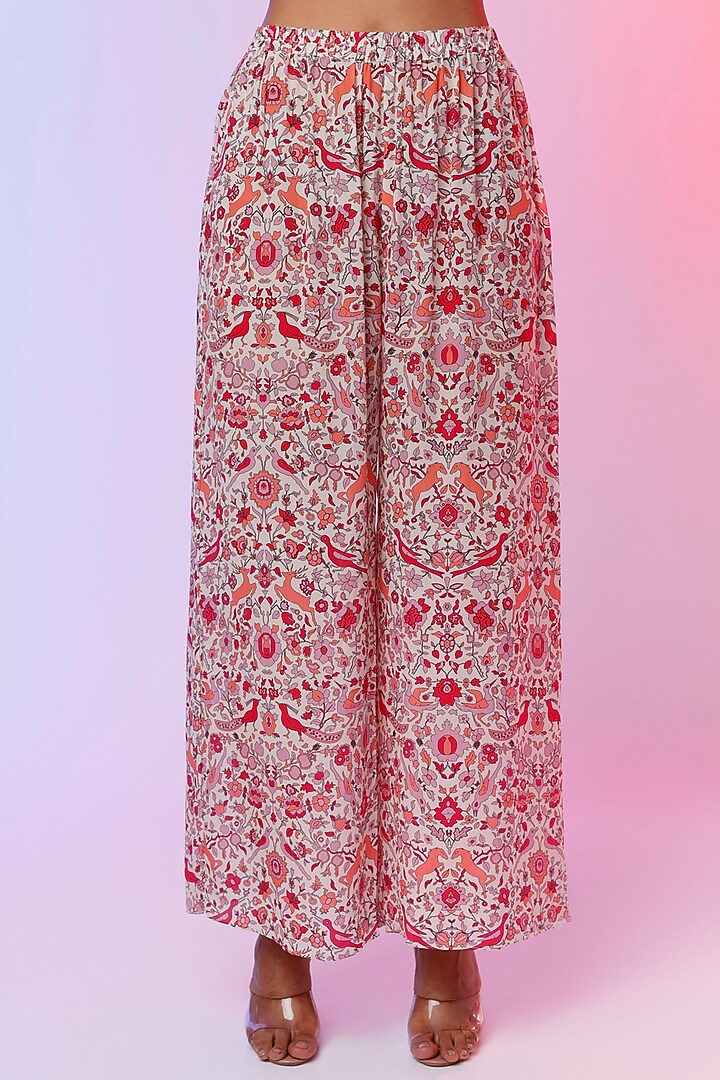 Ivory Printed Shirt Tunic Set by SVA BY SONAM & PARAS MODI at Pernia's Pop Up Shop