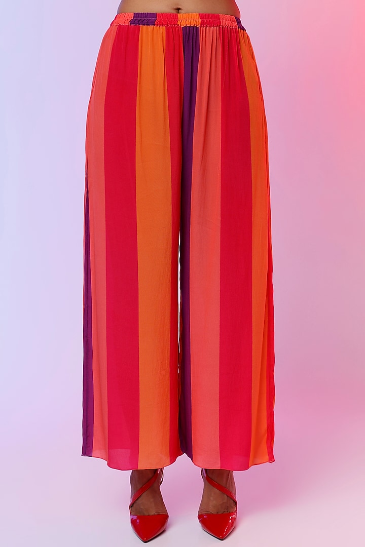 Red Striped Shirt Tunic Set by SVA BY SONAM & PARAS MODI at Pernia's Pop Up Shop