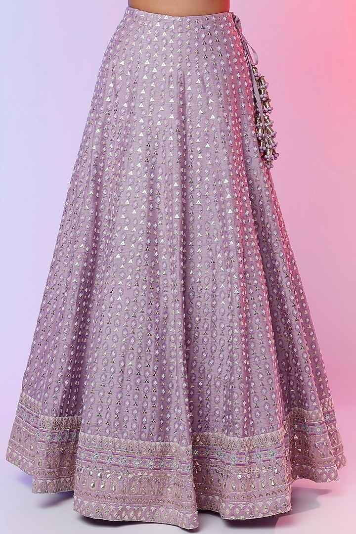 Lilac Embroidered Bridal Lehenga Set by SVA BY SONAM & PARAS MODI at Pernia's Pop Up Shop