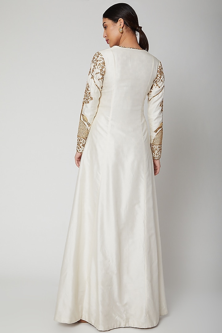 White Embroidered Jacket With Inner by SVA BY SONAM & PARAS MODI at Pernia's Pop Up Shop