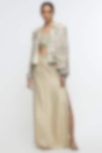 Ivory Organza Tissue Skirt Set by SVA BY SONAM & PARAS MODI at Pernia's Pop Up Shop