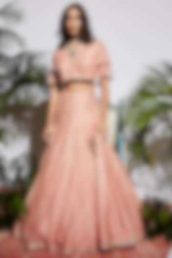 Light Pink Raw Silk Wedding Lehenga Set by SVA BY SONAM & PARAS MODI at Pernia's Pop Up Shop