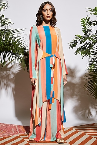 Multi-Coloured Printed Tunic Set by SVA BY SONAM & PARAS MODI