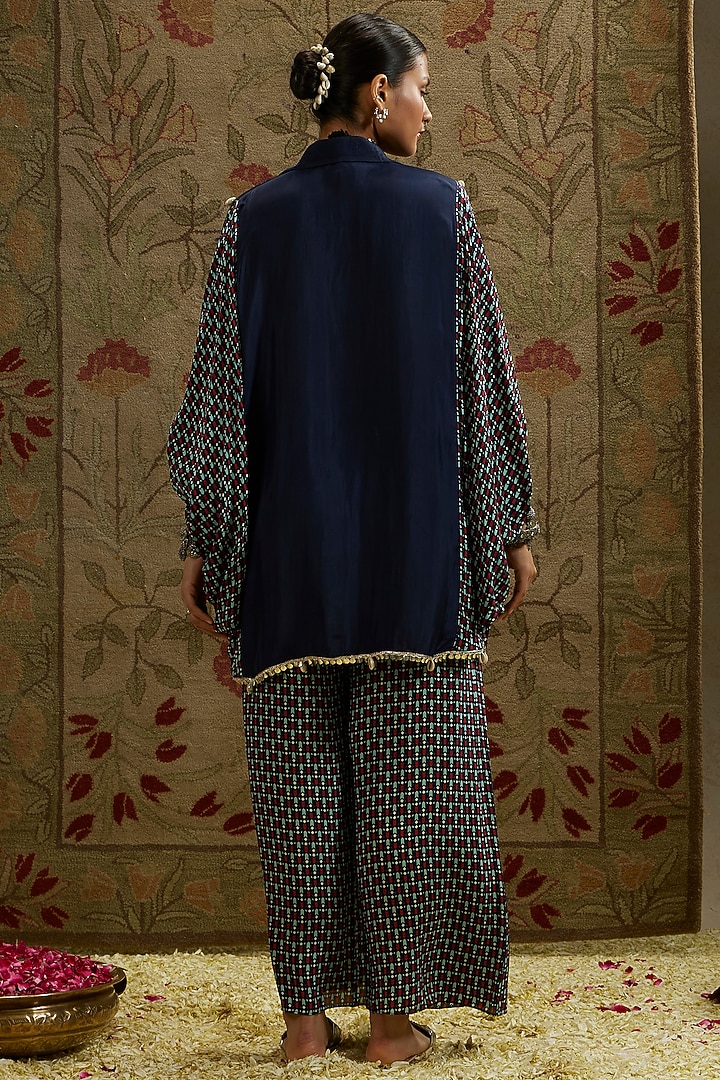 Blue Crepe Co-Ord Set by SVA BY SONAM & PARAS MODI at Pernia's Pop Up Shop