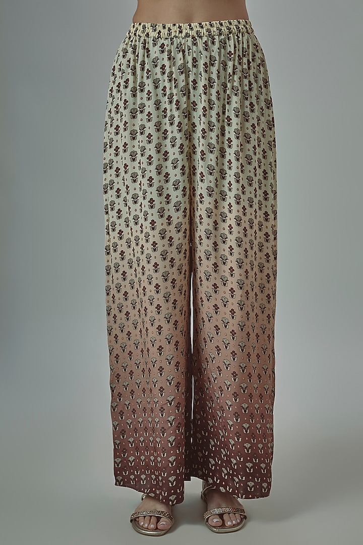 Brown Crepe Butta Printed Co-Ord Set by SVA BY SONAM & PARAS MODI at Pernia's Pop Up Shop