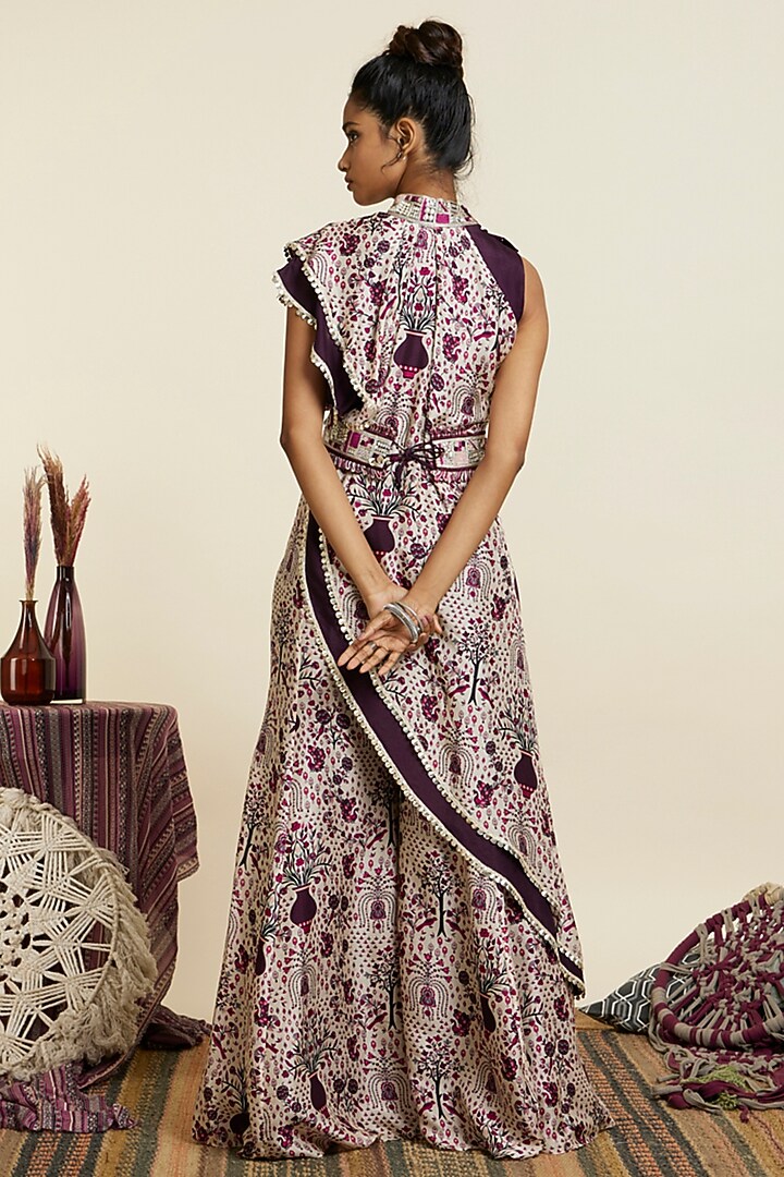 Merlot Crepe Printed Co-Ord Set by SVA BY SONAM & PARAS MODI at Pernia's Pop Up Shop