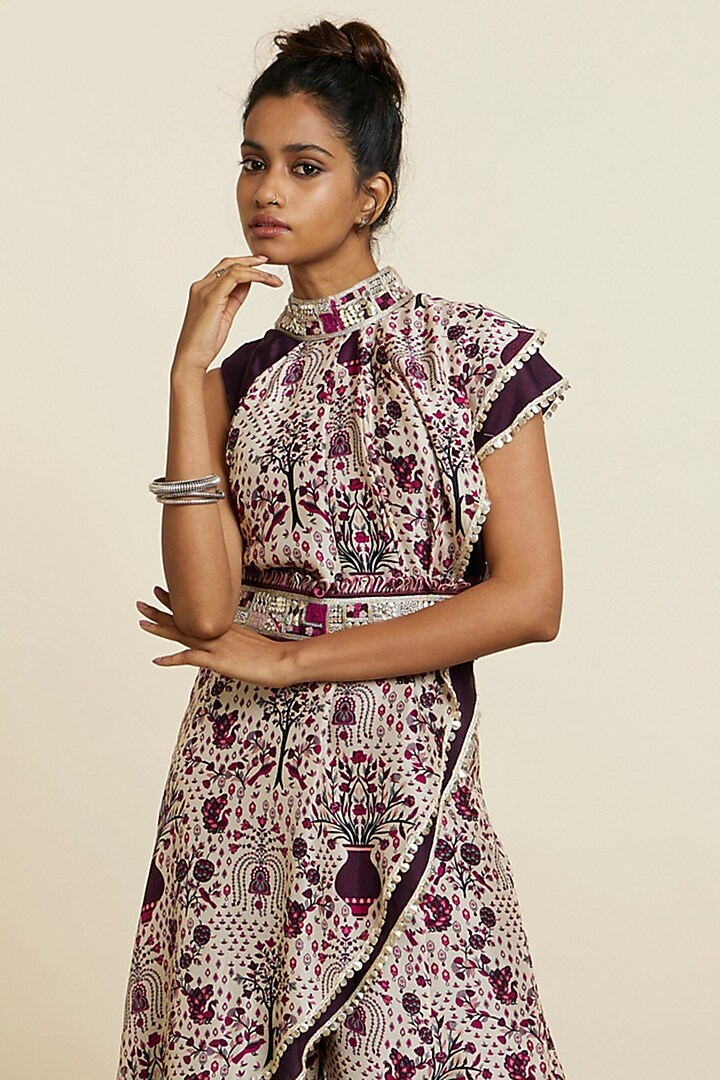 Merlot Crepe Printed Co-Ord Set by SVA BY SONAM & PARAS MODI at Pernia's Pop Up Shop