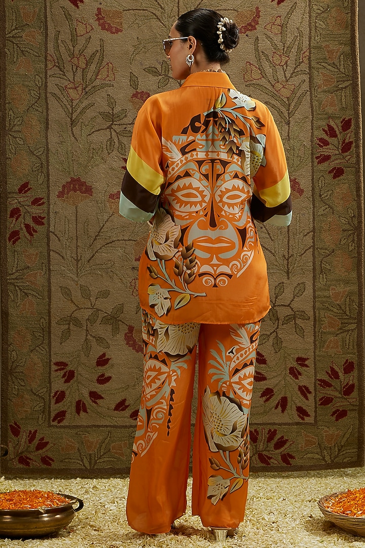 Yellow Crepe Printed Co-Ord Set by SVA BY SONAM & PARAS MODI at Pernia's Pop Up Shop