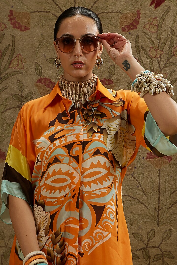 Yellow Crepe Printed Co-Ord Set by SVA BY SONAM & PARAS MODI at Pernia's Pop Up Shop