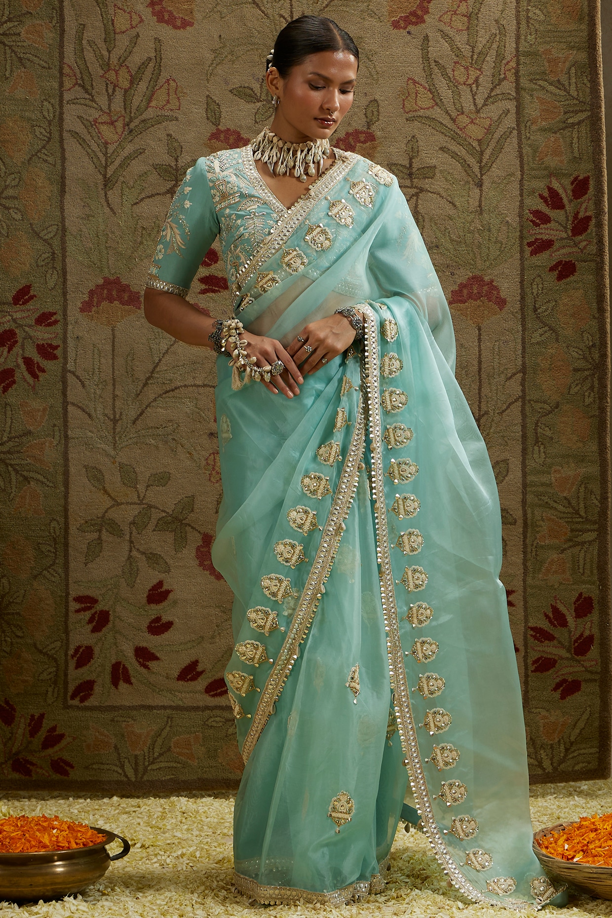 Buy Peacock Blue Bridal Saree for Women Online from India s Luxury Designers 2024