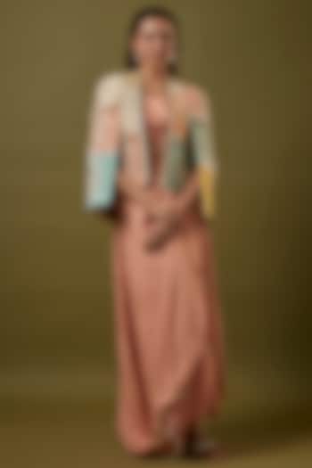 Pink Silk Draped Skirt Set by SVA BY SONAM & PARAS MODI at Pernia's Pop Up Shop