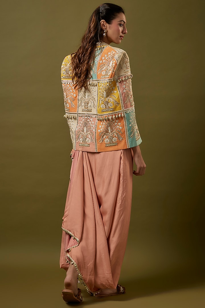 Pink Silk Draped Skirt Set by SVA BY SONAM & PARAS MODI at Pernia's Pop Up Shop