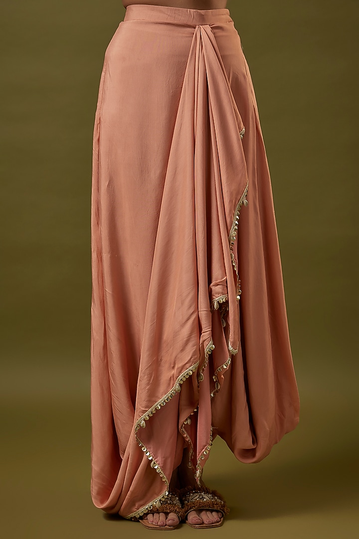 Pink Silk Draped Skirt Set by SVA BY SONAM & PARAS MODI at Pernia's Pop Up Shop