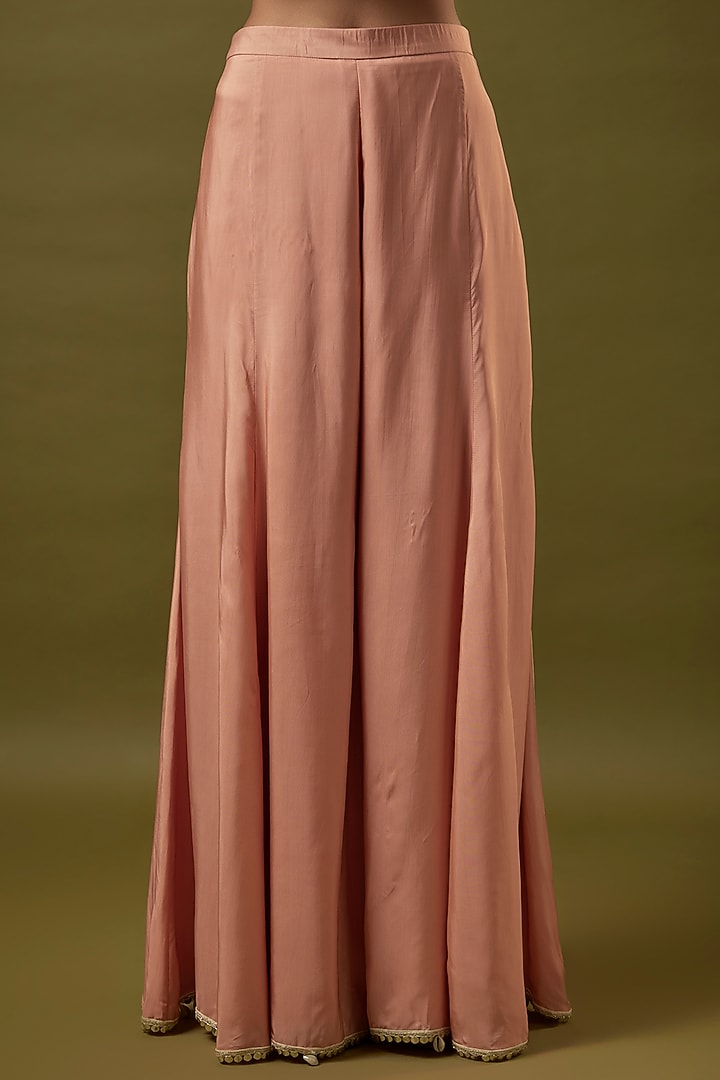 Old Rose Silk Bridal Sharara Set by SVA BY SONAM & PARAS MODI at Pernia's Pop Up Shop