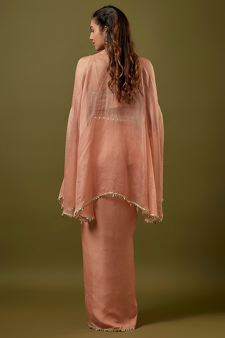 Pink Organza Cape Set by SVA BY SONAM & PARAS MODI at Pernia's Pop Up Shop