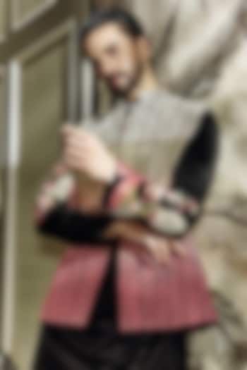 Multi-Colored Crepe Ombre Bundi Jacket by Sva By Sonam & Paras Modi Men at Pernia's Pop Up Shop