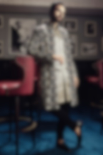 Brown Silk Printed & Embellished Groom Sherwani Set by Sva By Sonam & Paras Modi Men at Pernia's Pop Up Shop