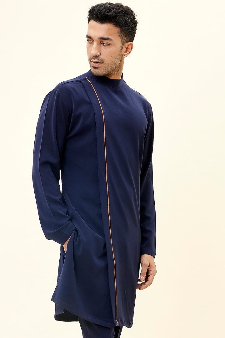 Blue Volvo Kurta Set by SVA BY SONAM & PARAS MODI Men at Pernia's Pop Up Shop