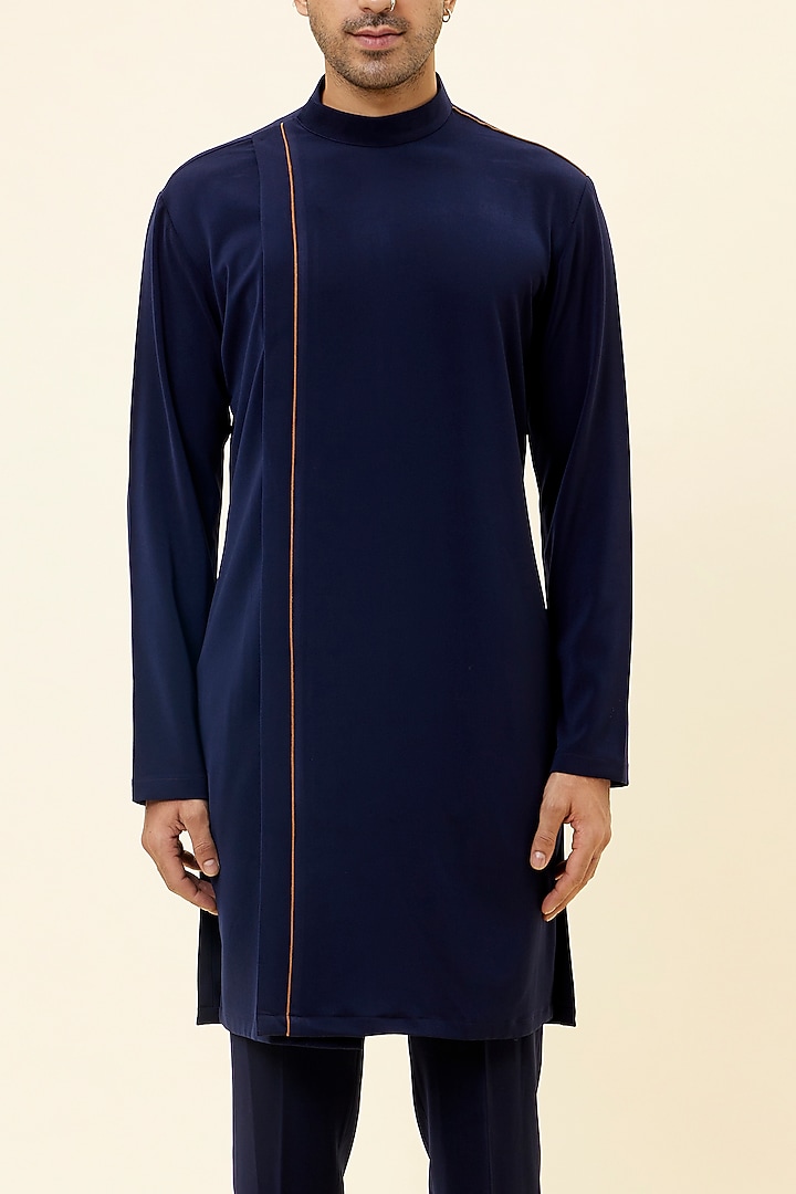 Blue Volvo Kurta Set by SVA BY SONAM & PARAS MODI Men at Pernia's Pop Up Shop