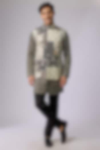 Multi-Colored Silk Bundi Jacket by Sva By Sonam & Paras Modi Men
