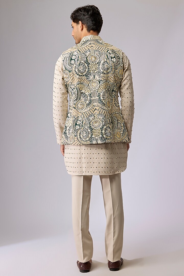 Emerald Green Silk Embellished Bundi Jacket
by Sva By Sonam & Paras Modi Men at Pernia's Pop Up Shop