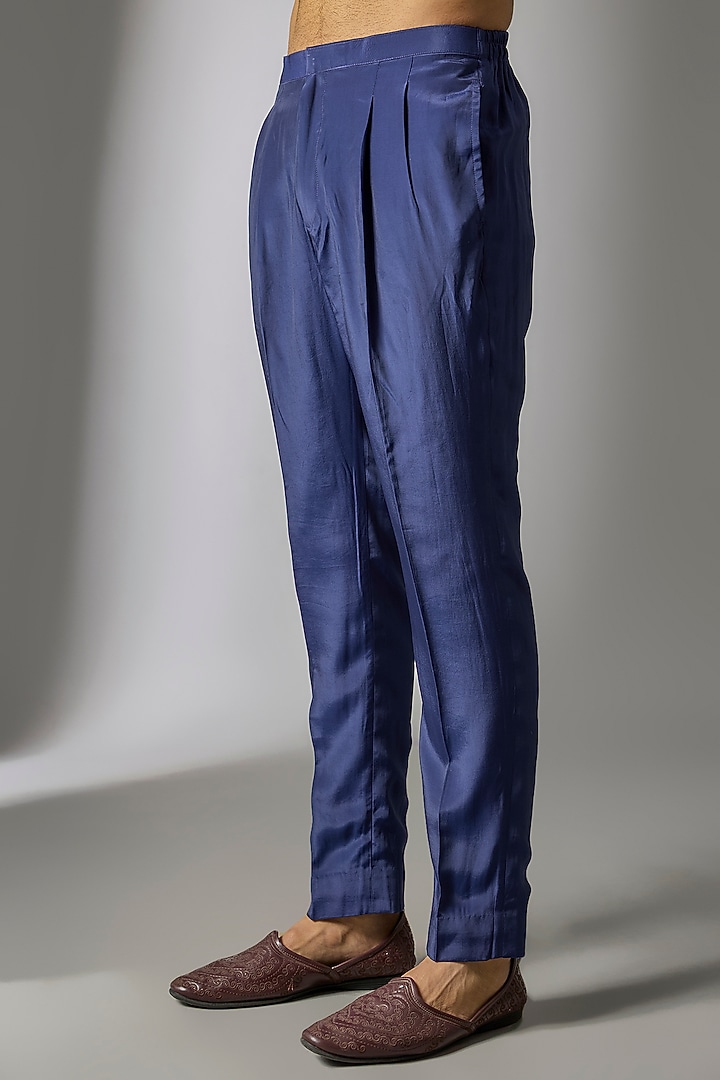 Royal Blue Silk Indo-Western Set by Sva By Sonam & Paras Modi Men at Pernia's Pop Up Shop