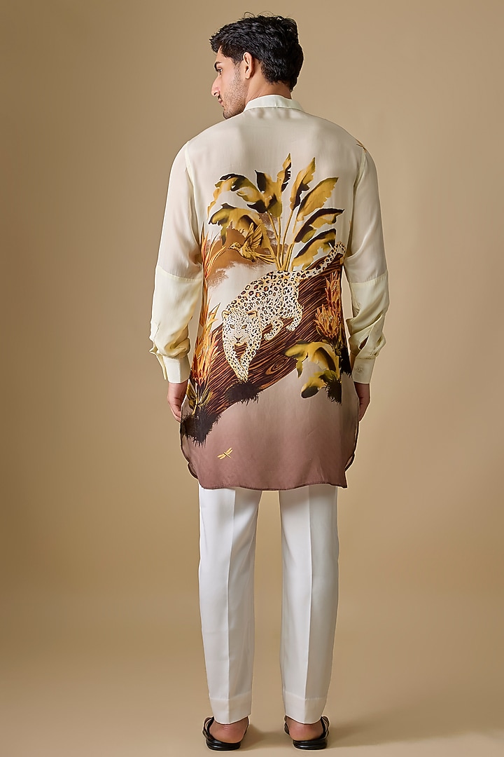 Multi-Colored Crepe Kurta by Sva By Sonam & Paras Modi Men at Pernia's Pop Up Shop