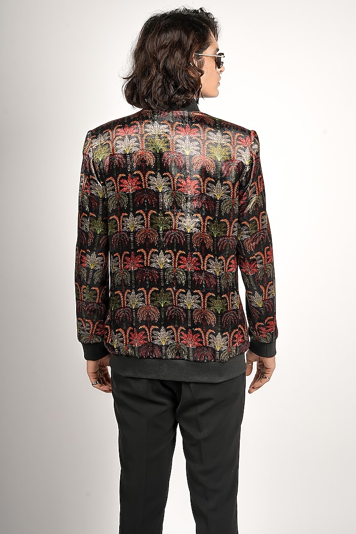 Multi-Colored Velvet Bomber Jacket by SVA BY SONAM & PARAS MODI Men at Pernia's Pop Up Shop