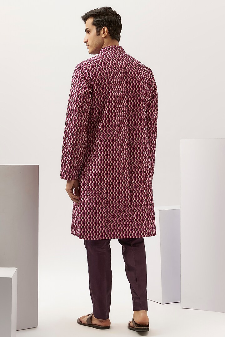 Multi-Colored Silk Sequins Embellished Kurta Set by SVA BY SONAM & PARAS MODI Men at Pernia's Pop Up Shop