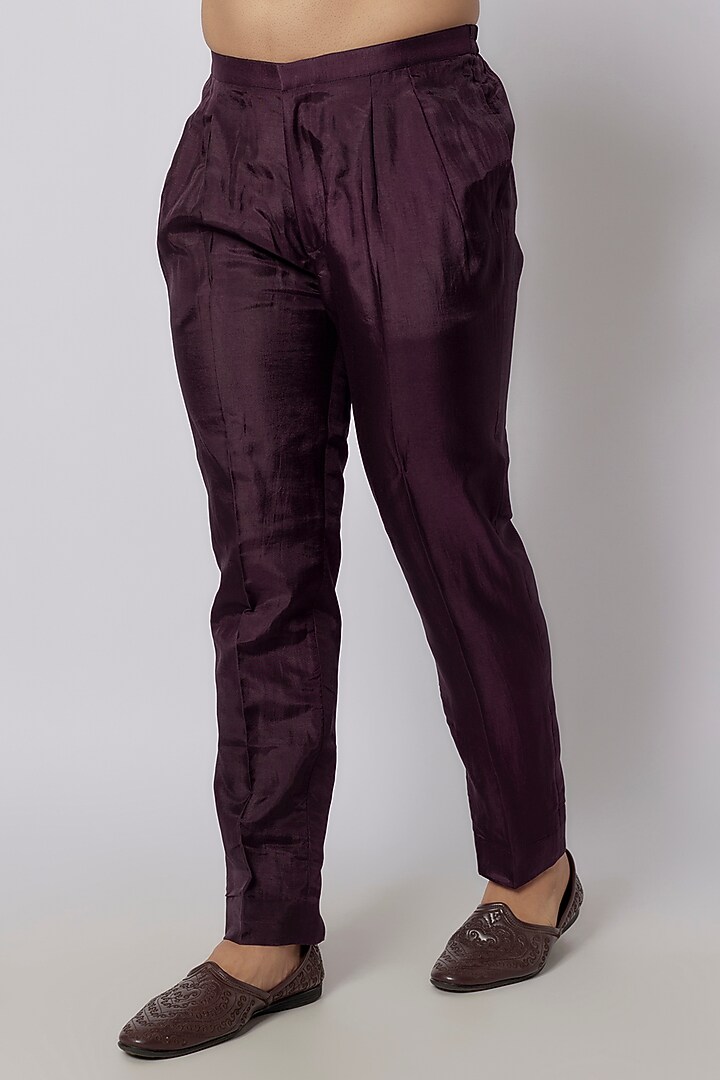 Merlot Crepe Printed & Embellished Kurta Set by SVA BY SONAM & PARAS MODI Men at Pernia's Pop Up Shop