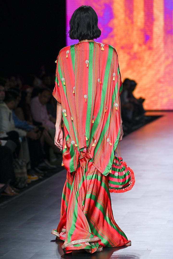 Multi-Colored Silk Wedding Sharara Set by Swati Vijaivargie at Pernia's Pop Up Shop