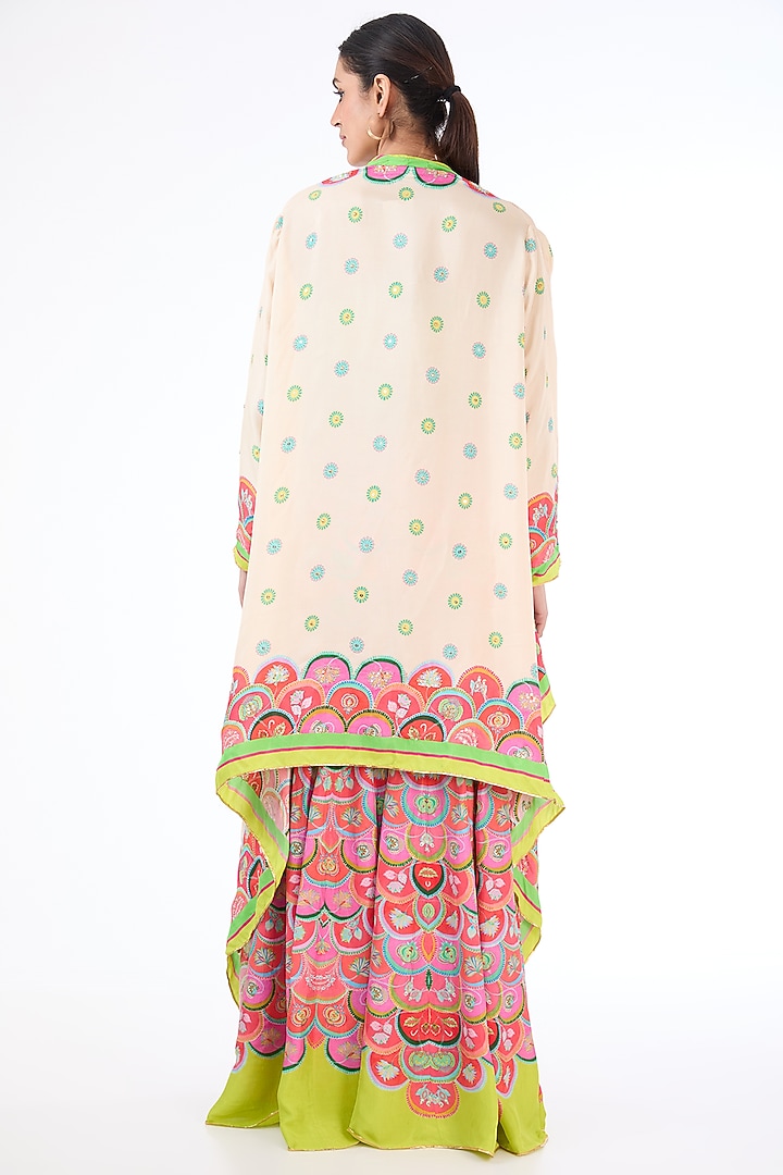 Red Habutai Silk Digital Printed Wedding Sharara Set by Swati Vijaivargie at Pernia's Pop Up Shop