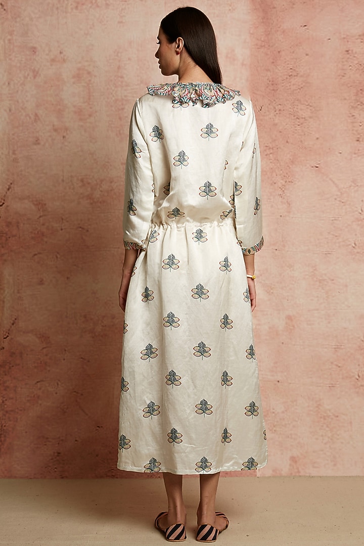 Ivory Aari Embroidered Summer Dress by Swati Vijaivargie at Pernia's Pop Up Shop