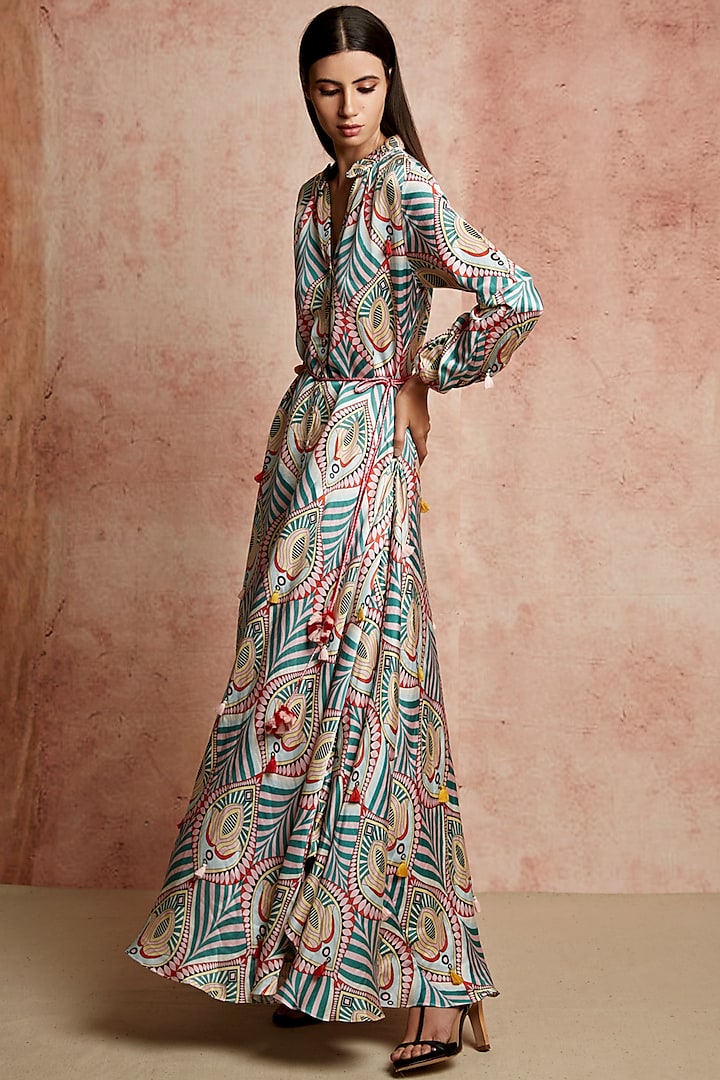 Multi Colored Maxi Dress by Swati Vijaivargie