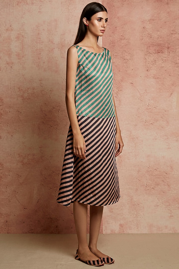 Multi Colored Block Printed Summer Dress by Swati Vijaivargie at Pernia's Pop Up Shop