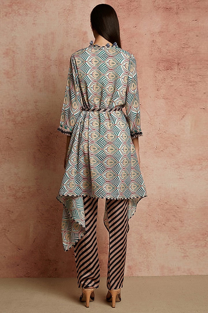 Multi Colored Printed Overlay Jacket by Swati Vijaivargie at Pernia's Pop Up Shop