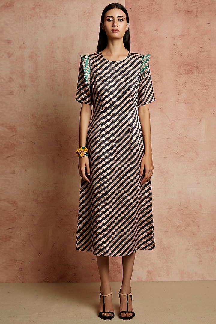Black Printed Summer Dress by Swati Vijaivargie at Pernia's Pop Up Shop
