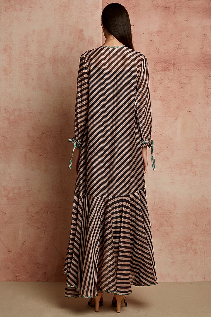 Black Printed Flared Summer Dress by Swati Vijaivargie at Pernia's Pop Up Shop