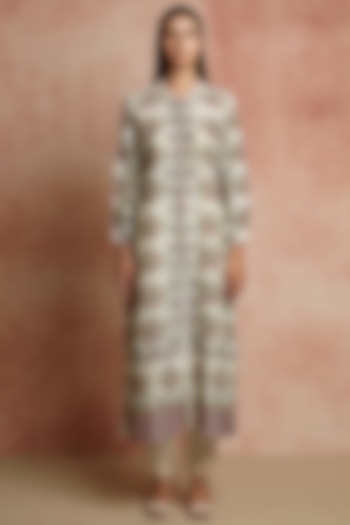 Ivory Printed Pants by Swati Vijaivargie at Pernia's Pop Up Shop