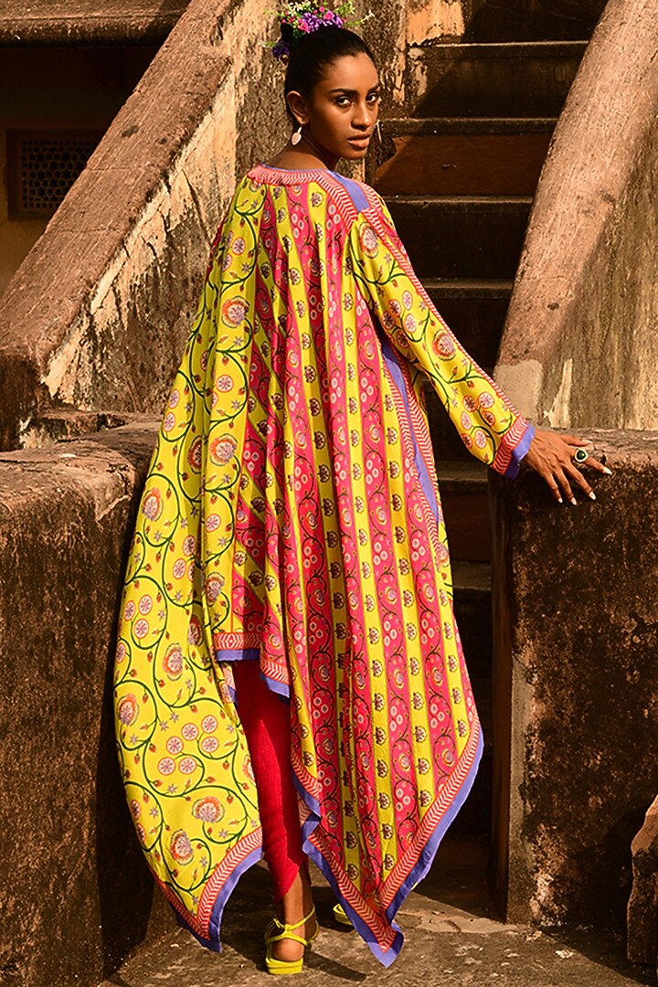 Multi-Colored Silk Printed Tunic Set by Swati Vijaivargie at Pernia's Pop Up Shop
