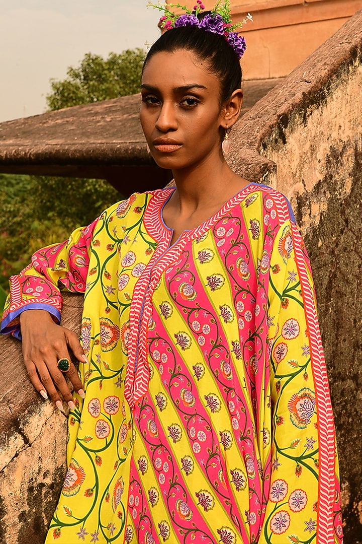 Multi-Colored Silk Printed Tunic Set by Swati Vijaivargie at Pernia's Pop Up Shop