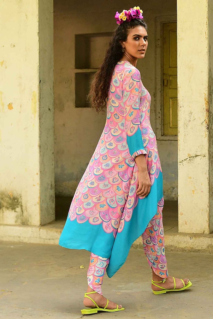 Pink Silk Tunic Set by Swati Vijaivargie at Pernia's Pop Up Shop