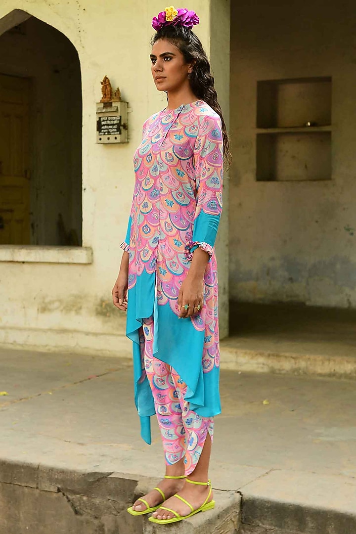 Pink Silk Tunic Set by Swati Vijaivargie at Pernia's Pop Up Shop
