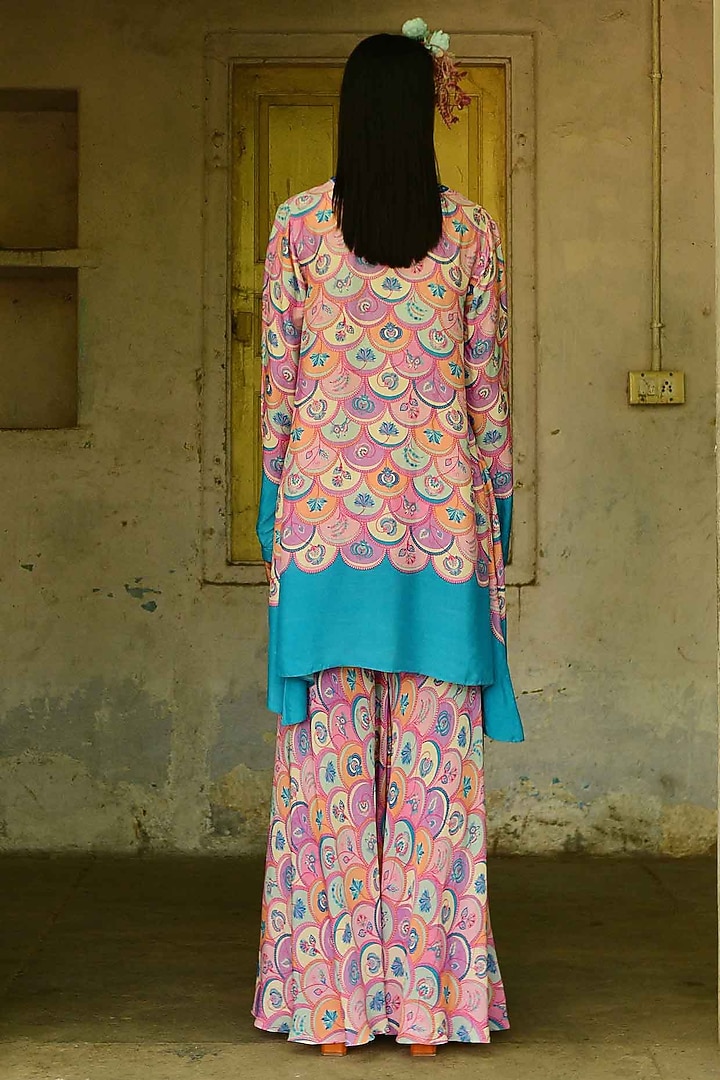 Pink Silk Party Wear Sharara Set by Swati Vijaivargie at Pernia's Pop Up Shop